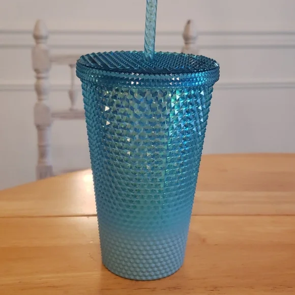 Starbucks bling blue aqua ombre tumbler - Picture 3 of 4